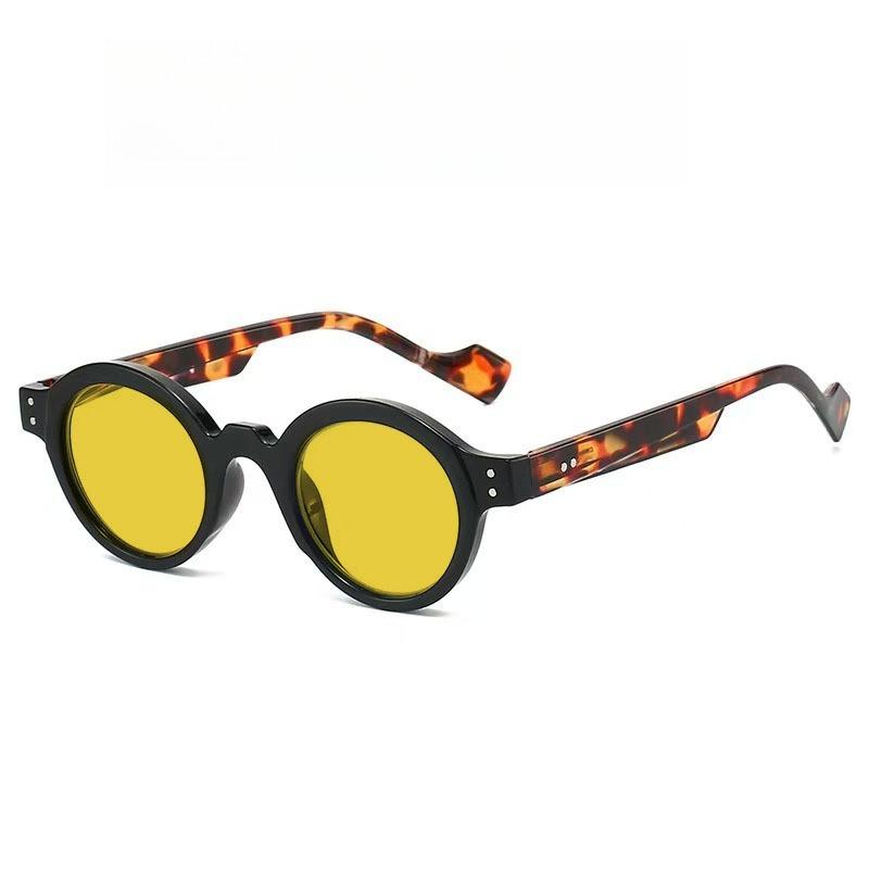 Retro Klassisch Rundes Gestell Nachtsicht Myopie Brille Damen Herren Neu Vintage Gelbe Gläser Nahsicht Brille für Anti-Fernlicht -2.5 yellow