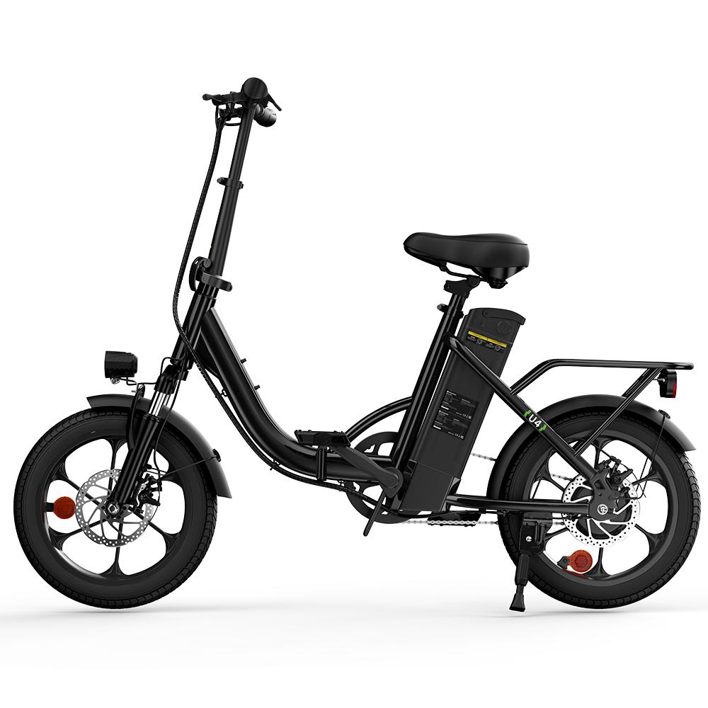 iScooter U4 Elektrofahrrad für Erwachsene 250W Motor 36V10.4AH Akku 16'' E-Bike 30KM/H Geschwindigkeit Stadtrad Elektrisches Fahrrad Abnehmbarer Lithium-Akku U4 schwarz