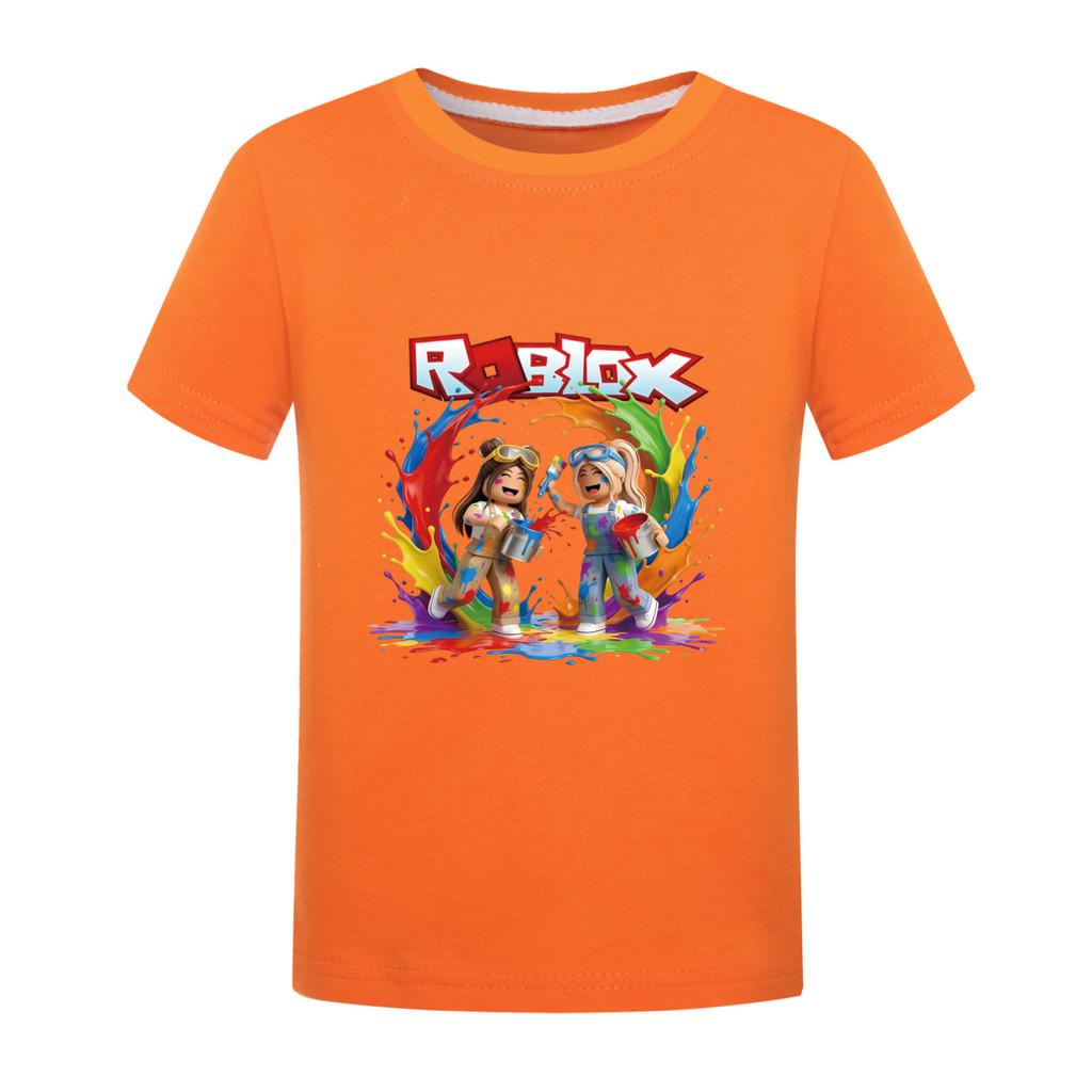5577 Kinder Freizeit Roblox Print Kurzarm T-Shirt Oberteil 170cm orange