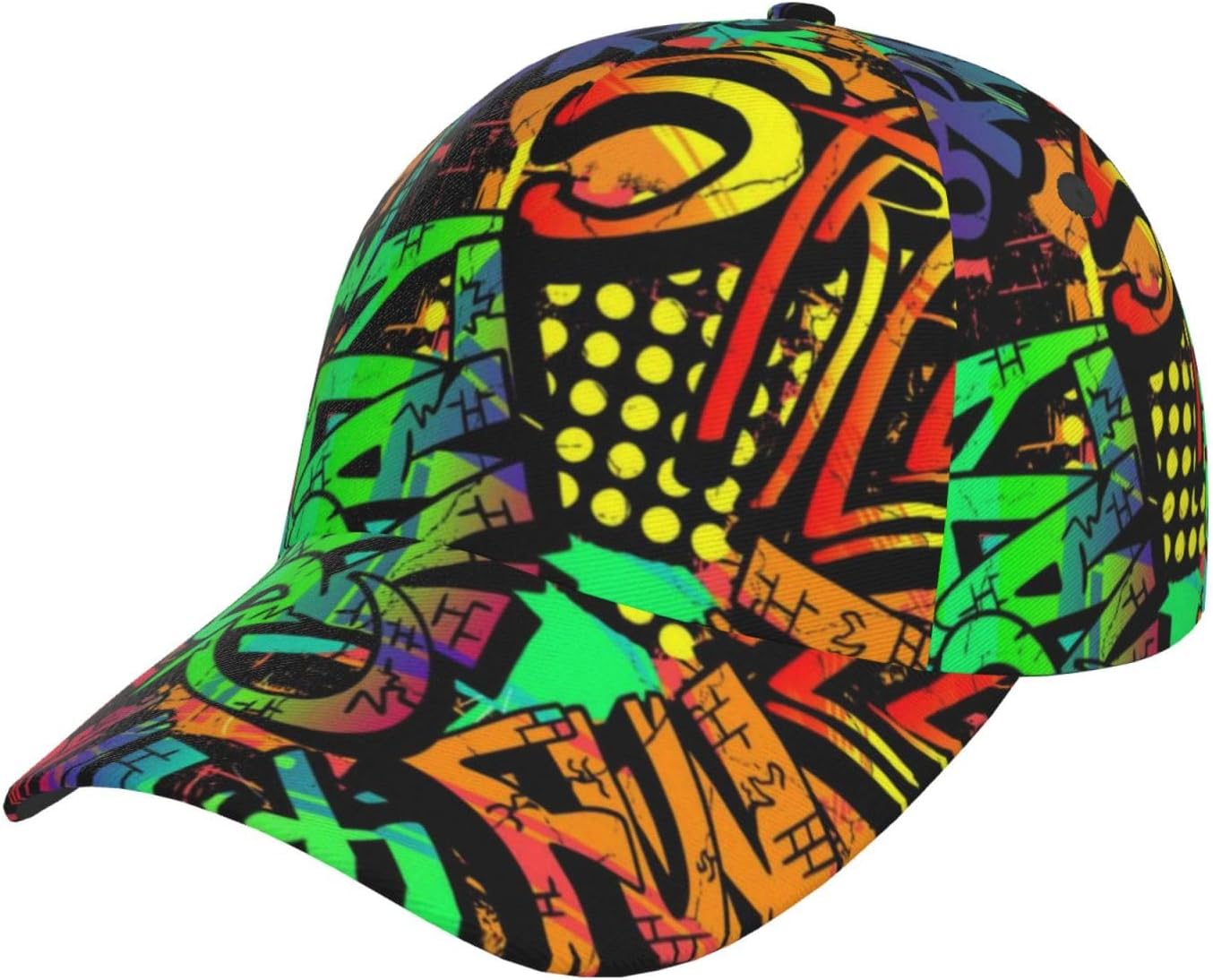 Lustige Graffiti-Hüte Bunte Graffiti-Baseballkappe Verstellbare Snapback Trucker-Kappe für Damen Herren One Size