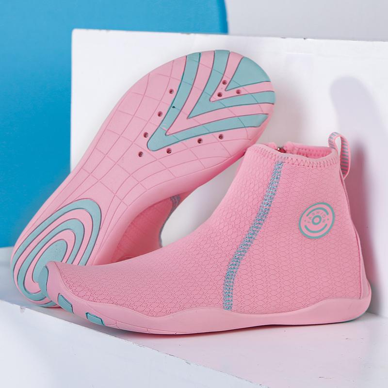 Wasserschuhe Männer Strand Barfuß Schwimmen Sandalen Frauen High Top Aqua Schuhe Tauchen Socken Waten Wandern Sport Turnschuhe Upstream Sandalen Surfen Hausschuhe 39 rosa