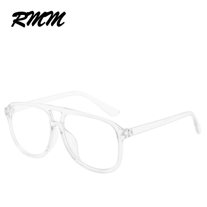 Unisex-Sonnenbrille mit großem Rahmen, quadratische Sonnenbrille, euramerican, doppelter Nasensteg, transparente Brille für weiß