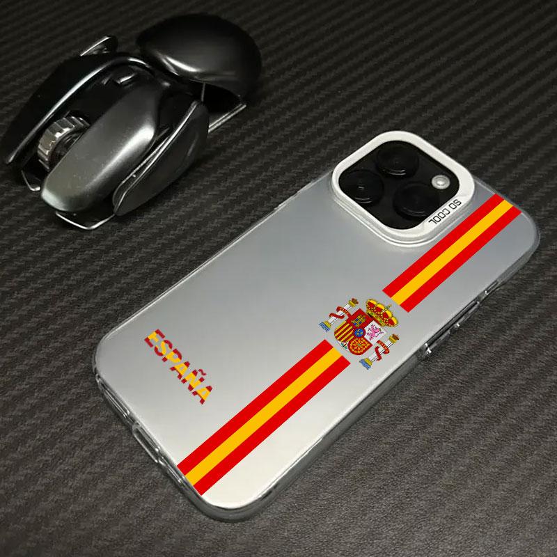 Spanien LOGO España Rote Gelbe Linie Hülle Für Apple iPhone 17 16e 16 14 15 13 11 Pro Max Plus 12 17Air Stoßfeste Hülle Handyhülle iPhone 14 Pro