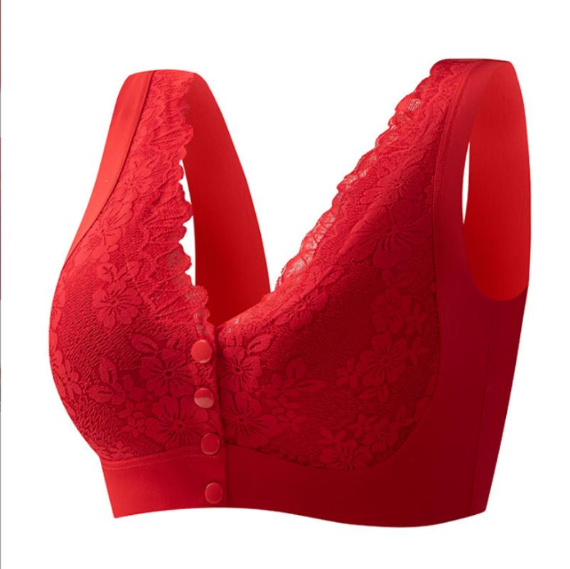 Neuheiten Damen Big CDE Damen BH Transparent Ultradünn Bralette Plus Size Unterwäsche Spitzen Büstenhalter Dessous XL red