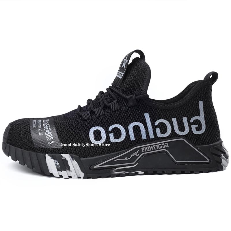 Fashion Sneaker Sicherheitsschuhe mit Stahlkappe für Herren, pannensichere Arbeitsschuhe, Sicherheitsschuhe, unzerstörbare Bauschuhe 48