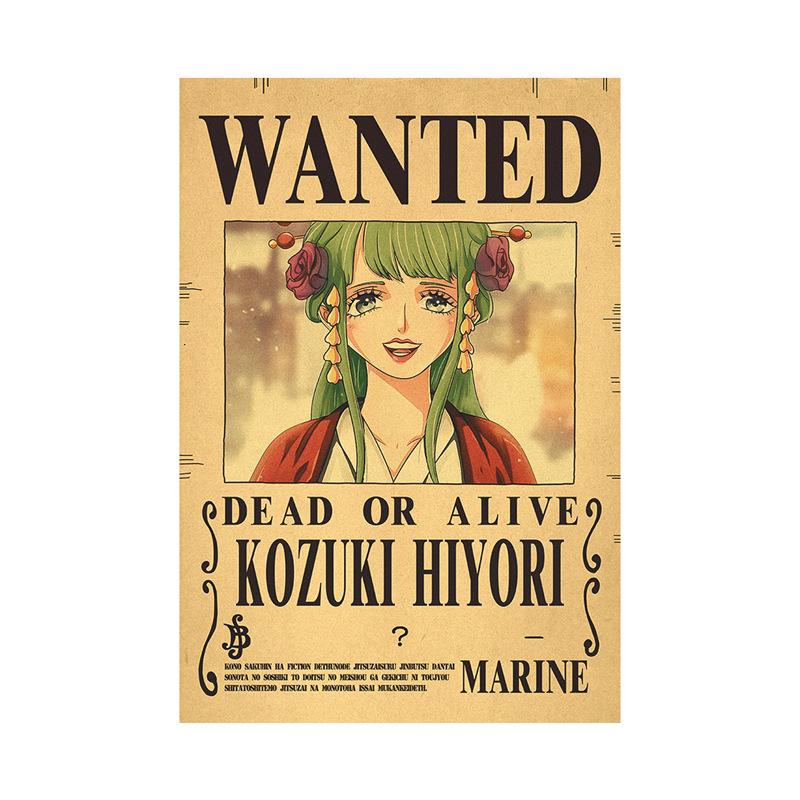 Anime One Piece Ruffy 3 Billion Bounty Wanted Poster Vier Kaiser Kid Actionfiguren Vintage Wanddekoration Poster Spielzeug Light moon sun and sun schwarz/braun
