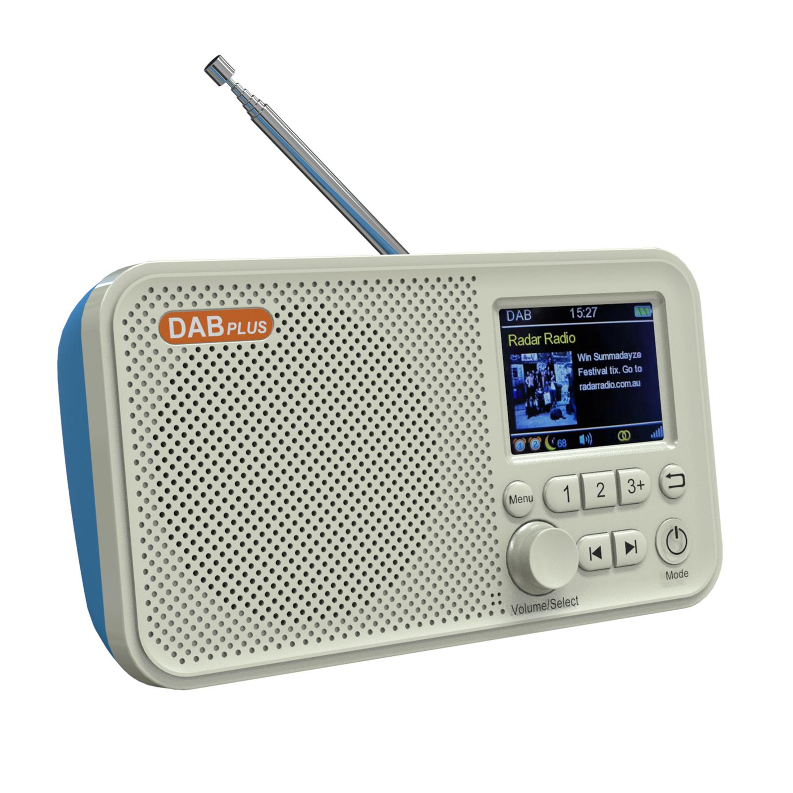 Digitales AM-FM-Radio, tragbar, wiederaufladbarer Radio-Digitaltuner, unterstützt TF-USB-Anschluss, Sleep-Timer blau