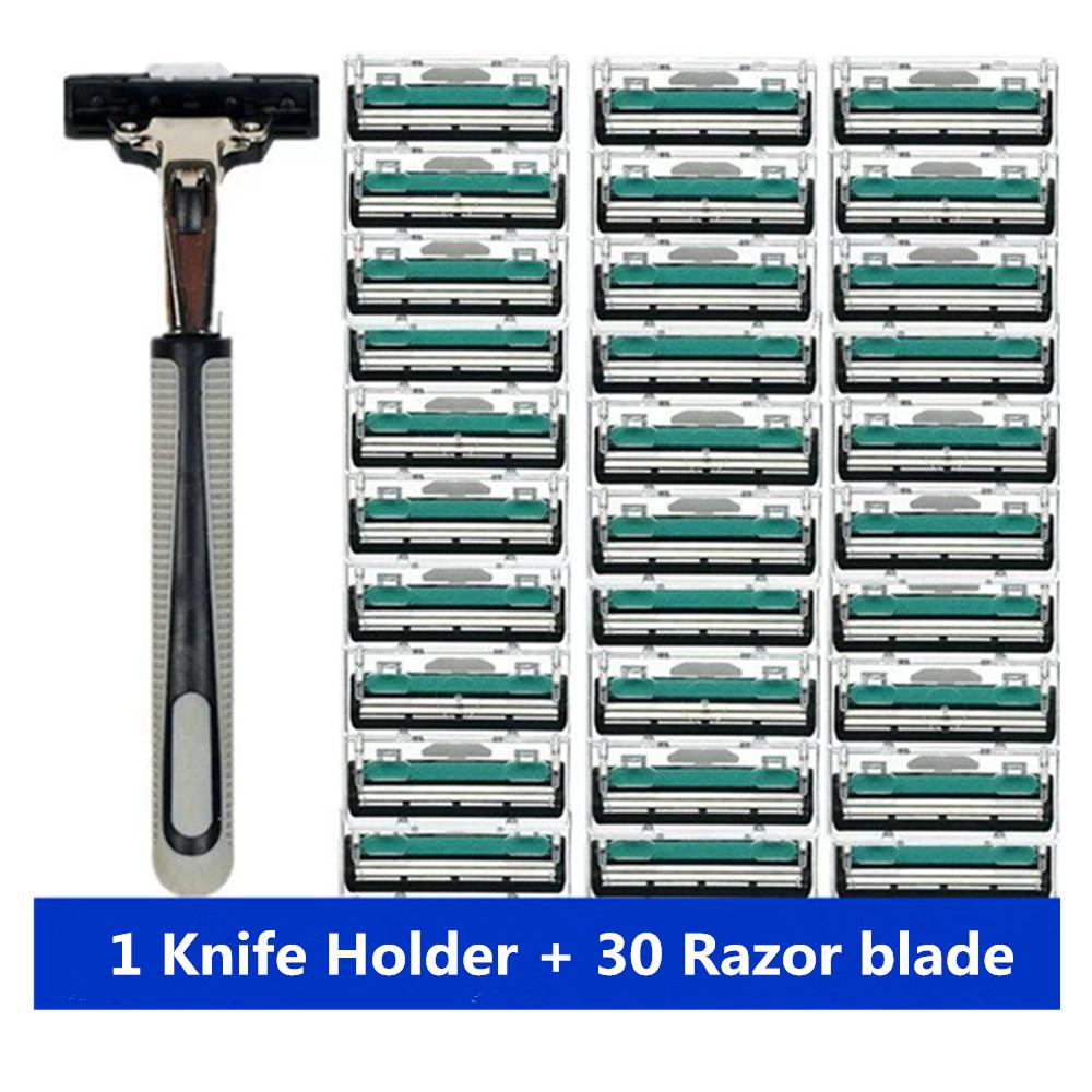 30/stücke Klinge Männer Manuelle Rasiermesser Rasieren Rasierklingen Sharp Rasieren Komfortable Rasierklinge Gesichts Pflege 31Pcs/set