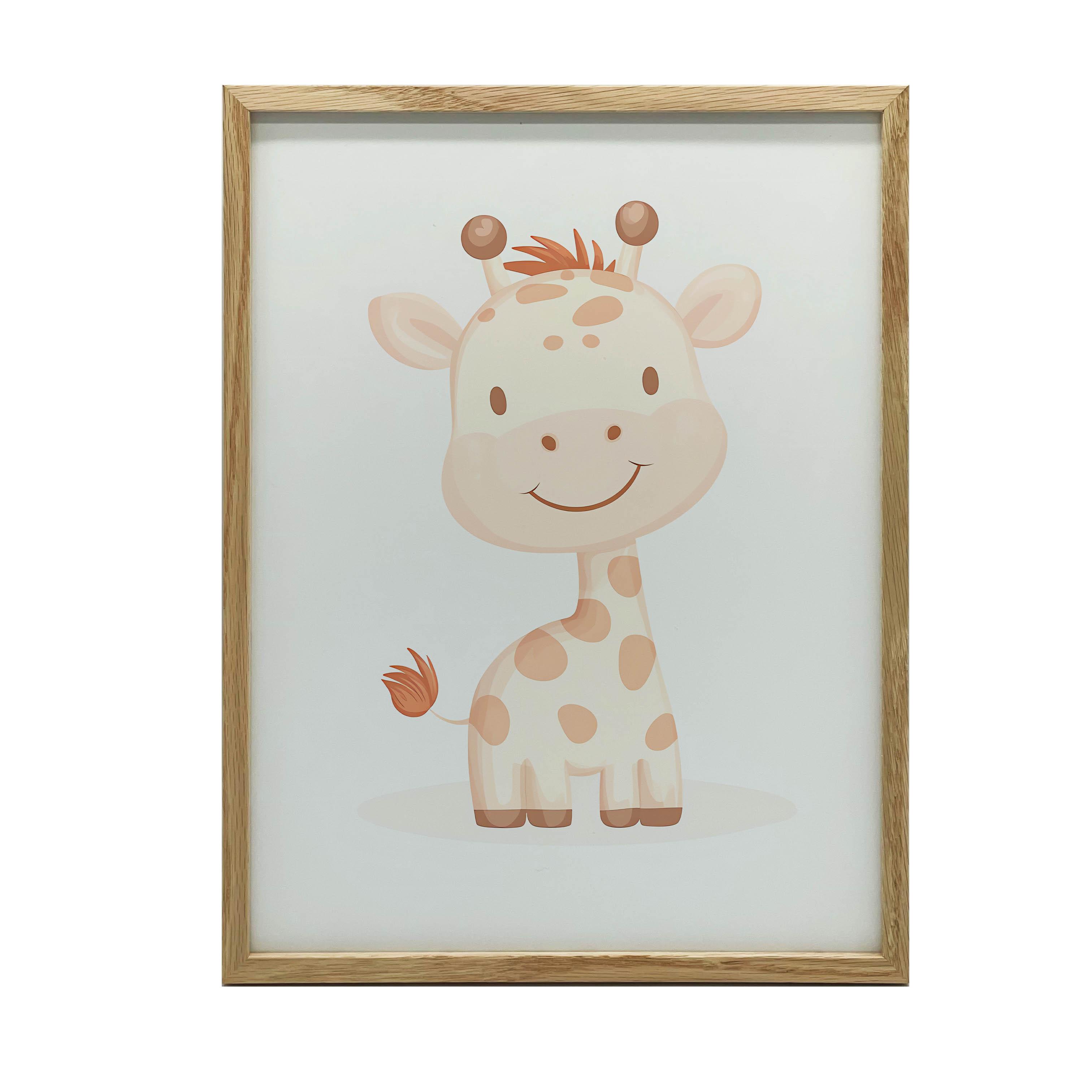 Lächelnde Giraffe - Poster für Kinder Lächelnde Giraffe - Poster für Kinder, 50X70 cm, Aluminiumrahmen Gold, Mattpapier 230 g/m² 54