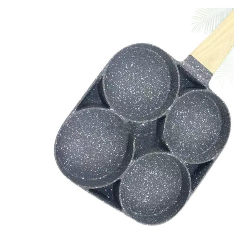 4-Loch-Pfanne für Eier, antihaftbeschichtet, Pfanne für Frühstück, Burger und Fleisch