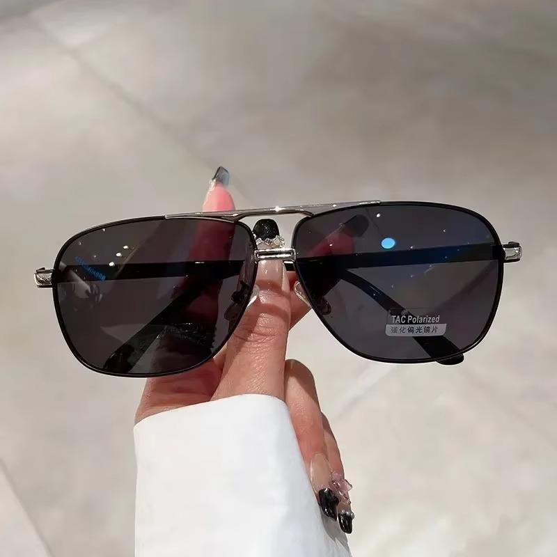Übergroße Vintage-Sonnenbrille für Herren und Damen, modisch, polarisiert, photochrom, Doppelsteg, Sonnenbrille zum Autofahren