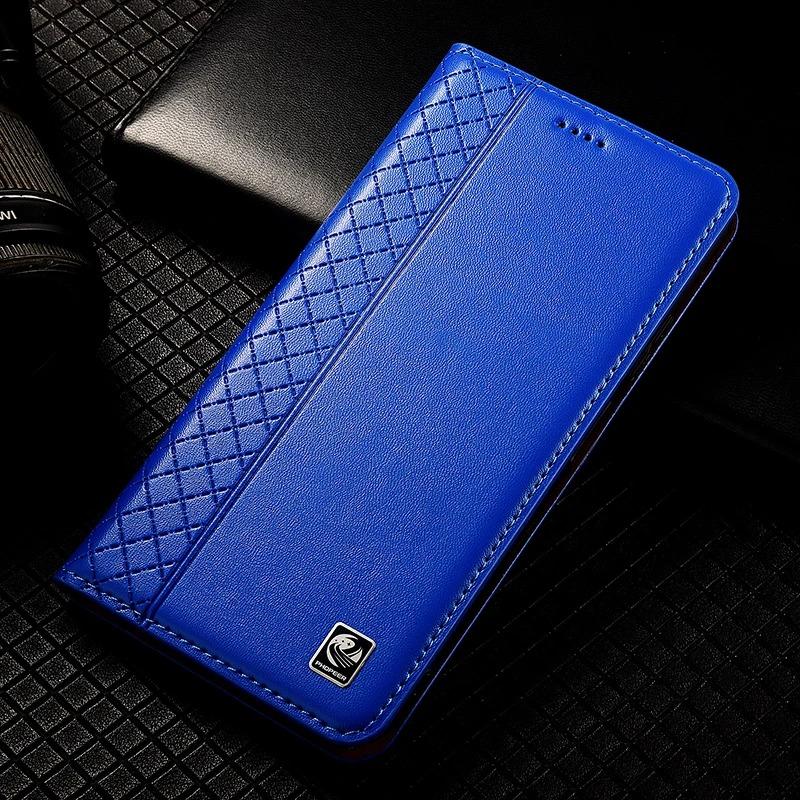 Nappa Echtleder Hülle für Realme 7 8 7i 8i 8s 9 9i Pro Plus Magnetische Klapphülle Brieftasche Handyhüllen Realme 9 Pro blau