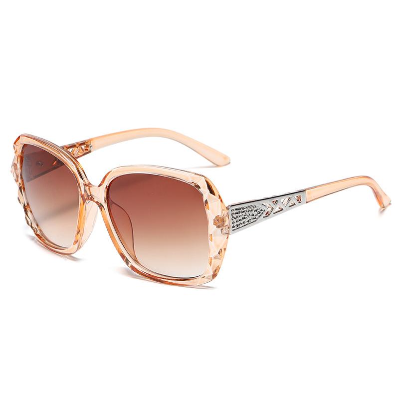 Mode Frauen Sonnenbrillen Outdoor Autofahren Brille Anti-Glare nicht polarisierte Brille kaffeebraun