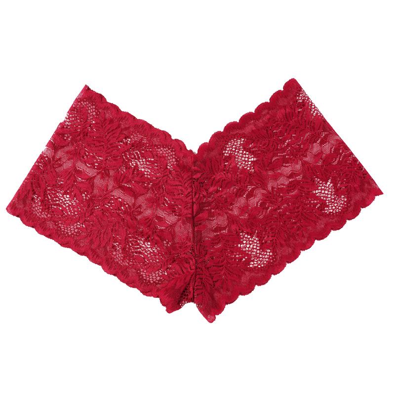 Damen Spitzen-Slips Spitze Niedrige Taille Transparent Unterhosen Bequeme Unsichtbare Slips Sexy Atmungsaktive Damen Slips L