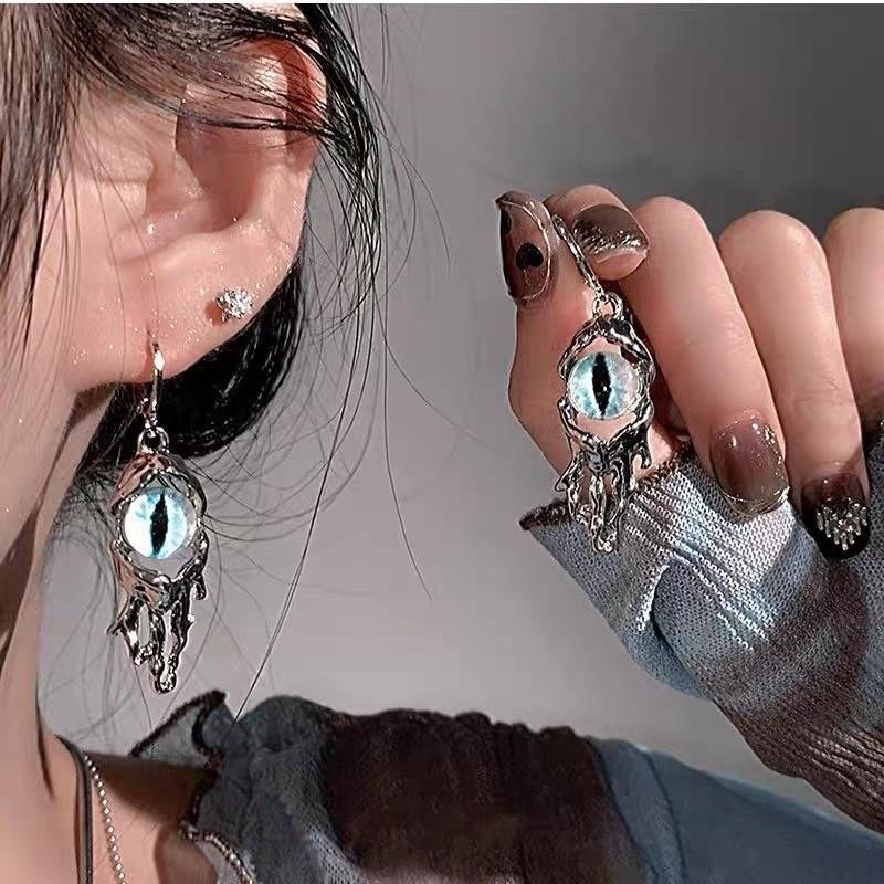 Teufelsaugen Ohrringe Design Ohrringe Retro Ohrringe One Size blau