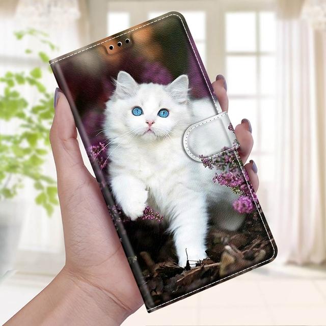 Ledertasche für Funda Samsung Galaxy S22 Plus S21 Ultra S20 Fe 5g S9 S10 Fall süße Panda Katze Rose Brieftasche Flip Phone Cover Frauen Samsung S21 FE
