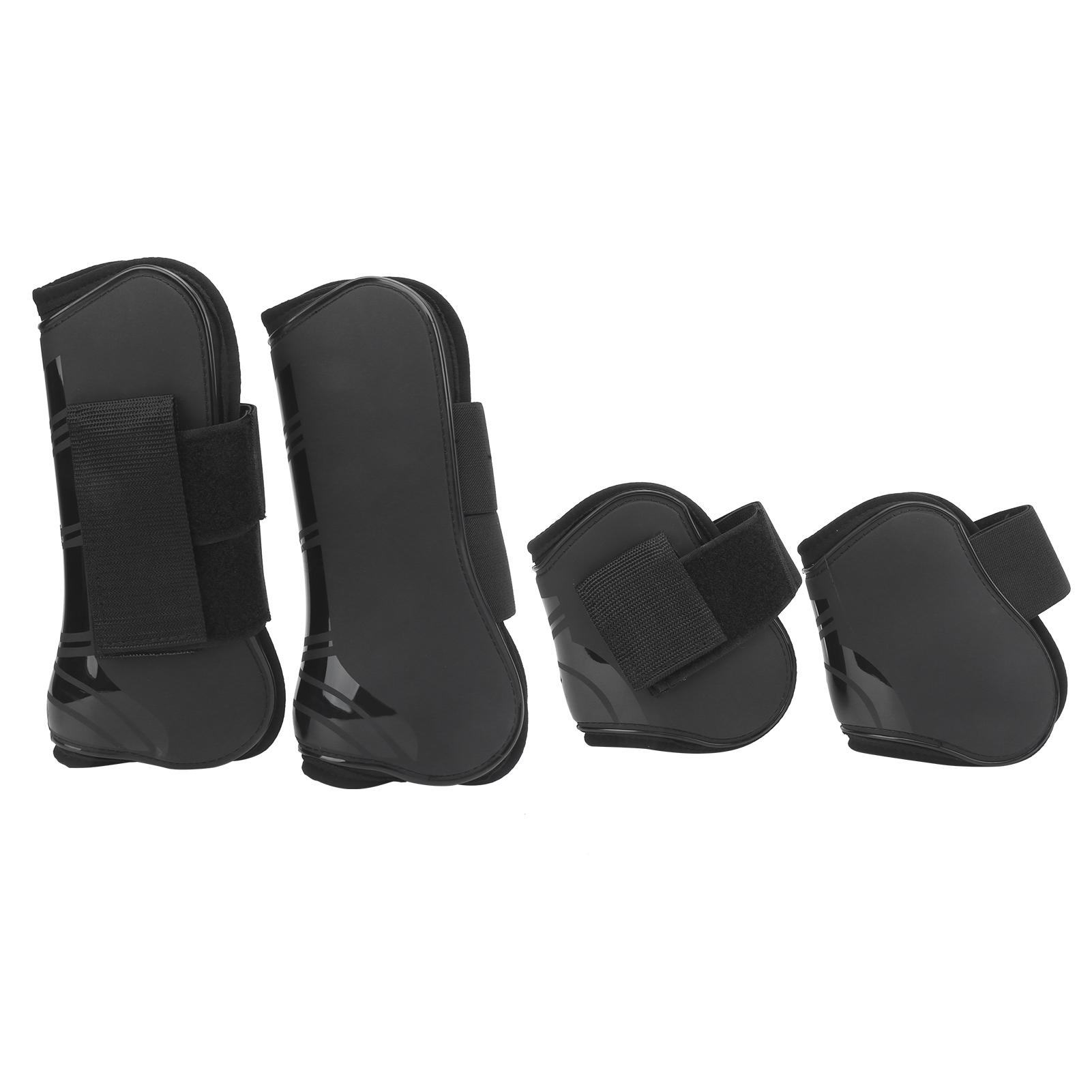 4 PCS Pferd Sehnen Stiefel Einstellbare Vorne und Hinten Pferd Bein Stiefel für Pferd Übung Training und schwarz