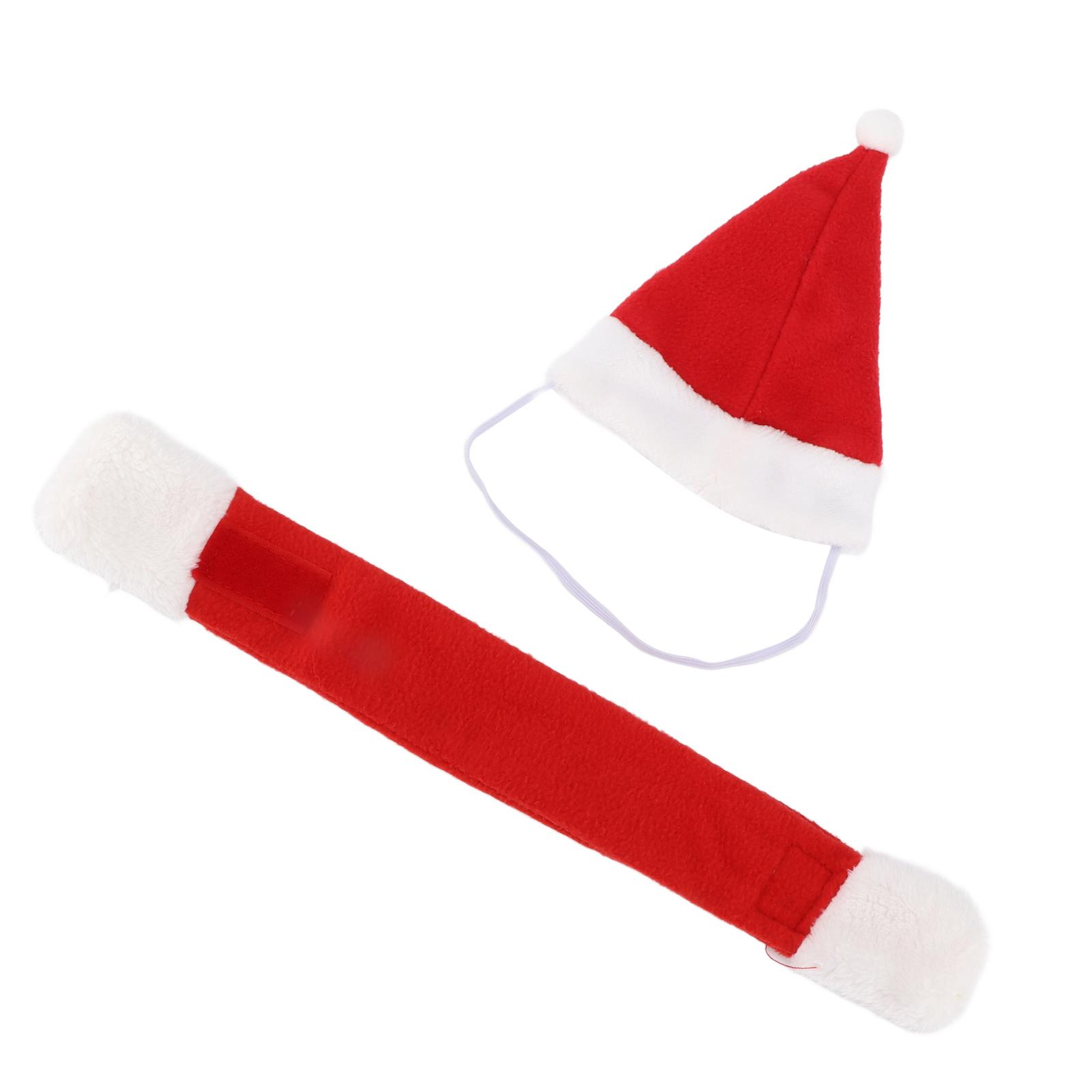 Kleintier Weihnachtskostüm Weihnachts-Schal- und Hut-Set für Meerschweinchen, Chinchilla und andere KleintiereWeihnachts-Schal L