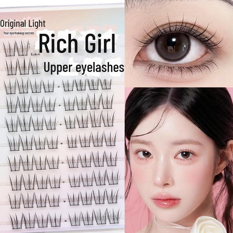 Lazy Trilogy Bird Series Selbstklebende Falsche Wimpern für Frauen - Natürliches Make-up, Kleberfrei, Koreanischer Stil Obere Wimpern