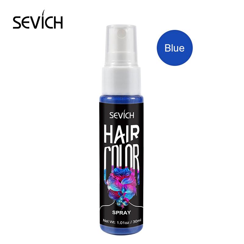 Sevich 8-Farben-Haarfarbenspray, sofortige Haarfarbe, Haarstyling-Produkt, 30 ml, temporäre Haarfarbe, Farbe, modisches Schönheits-Make-up blau