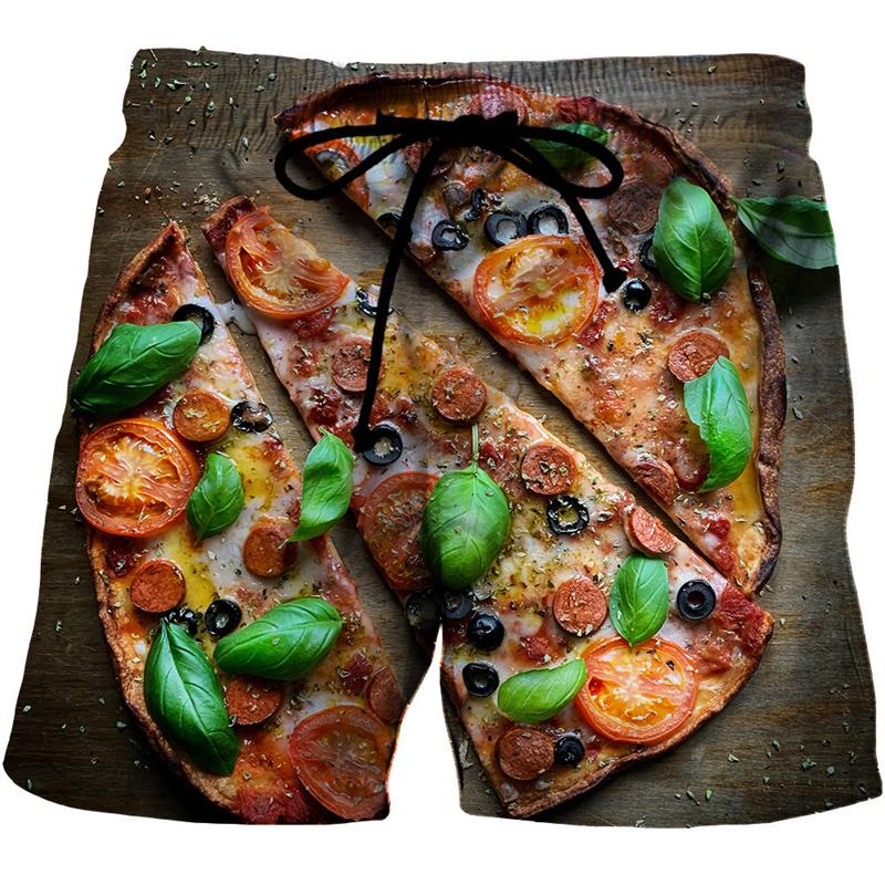 Lustige Würstchen Food Grafik 3D Druck Badeshorts Herren Damen Lässig Surfen Boardshorts Übergröße Badebekleidung Badehosen Kinderkleidung L brown