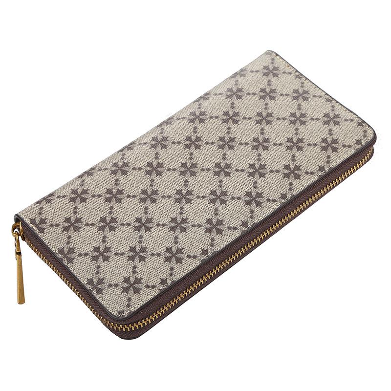 Baellerry Damen Lange Geldbörse Pu-Leder Scheinfach Multifunktionale Handytasche Reißverschluss Münzbörse Monogramm Brieftasche Vintage Mode Notizhalter