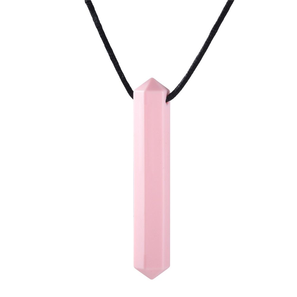 ADHS Beißen Anti Autismus Kauen Anhänger Sensorische Kauen Zäh Halskette Beißring Halskette Zahnen Spielzeug style2 pink