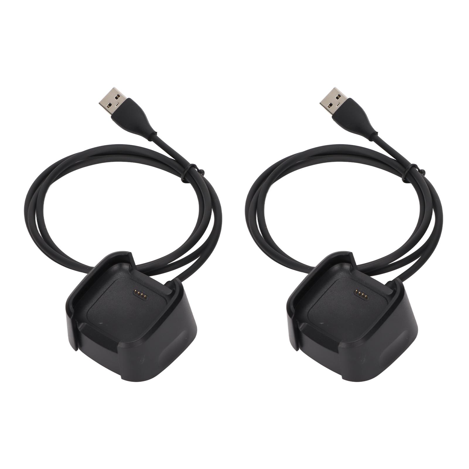 2 Stück Ladegerät USB-Ladekabel Dockingstation für Fitbit Versa 2 Gesundheits- und Fitness-Smartwatch