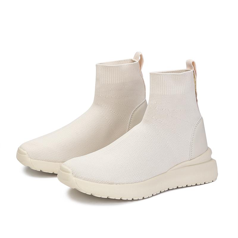 TUINANLE Sommer Damen Sneakers Atmungsaktive High Top Mesh Schuhe Socken Schuhe Outdoor Sneakers 42 beige