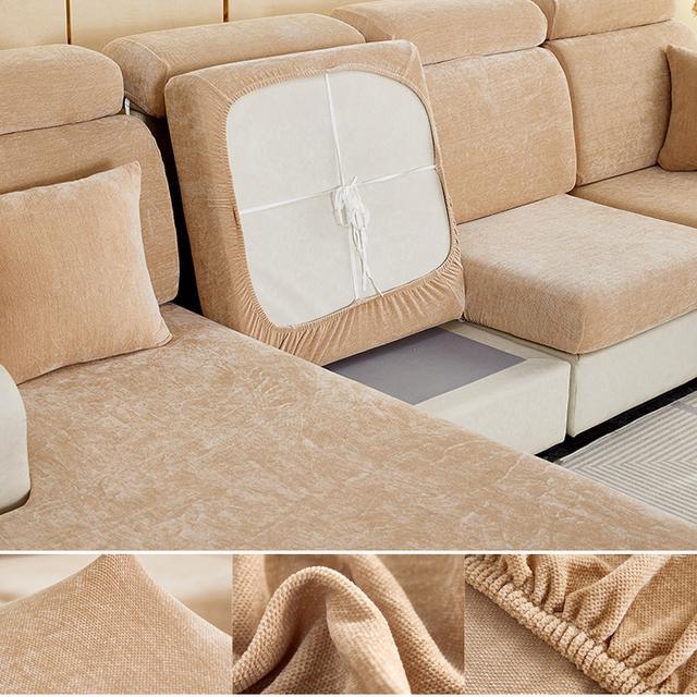 Samt 1 /2 /3 /4 Sitz Couch Sofa Kissenbezug Sofa Slipcovers Dicke Weiche Solide Sofa Dekoration Für Chaselong Sessel L Form 45x45cm pillowcase