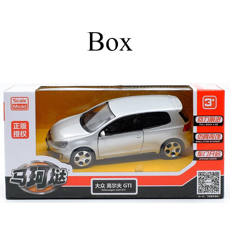 1/36 Maßstab Metalldruckguss-Autos Spielzeug für Golf GTI SUV Sportmodell Spielzeugauto Legierung Zugautos mit Sound und geringem Gewicht Kinderspielzeug Geschenk 1/36-Size:12*5*4cm silber
