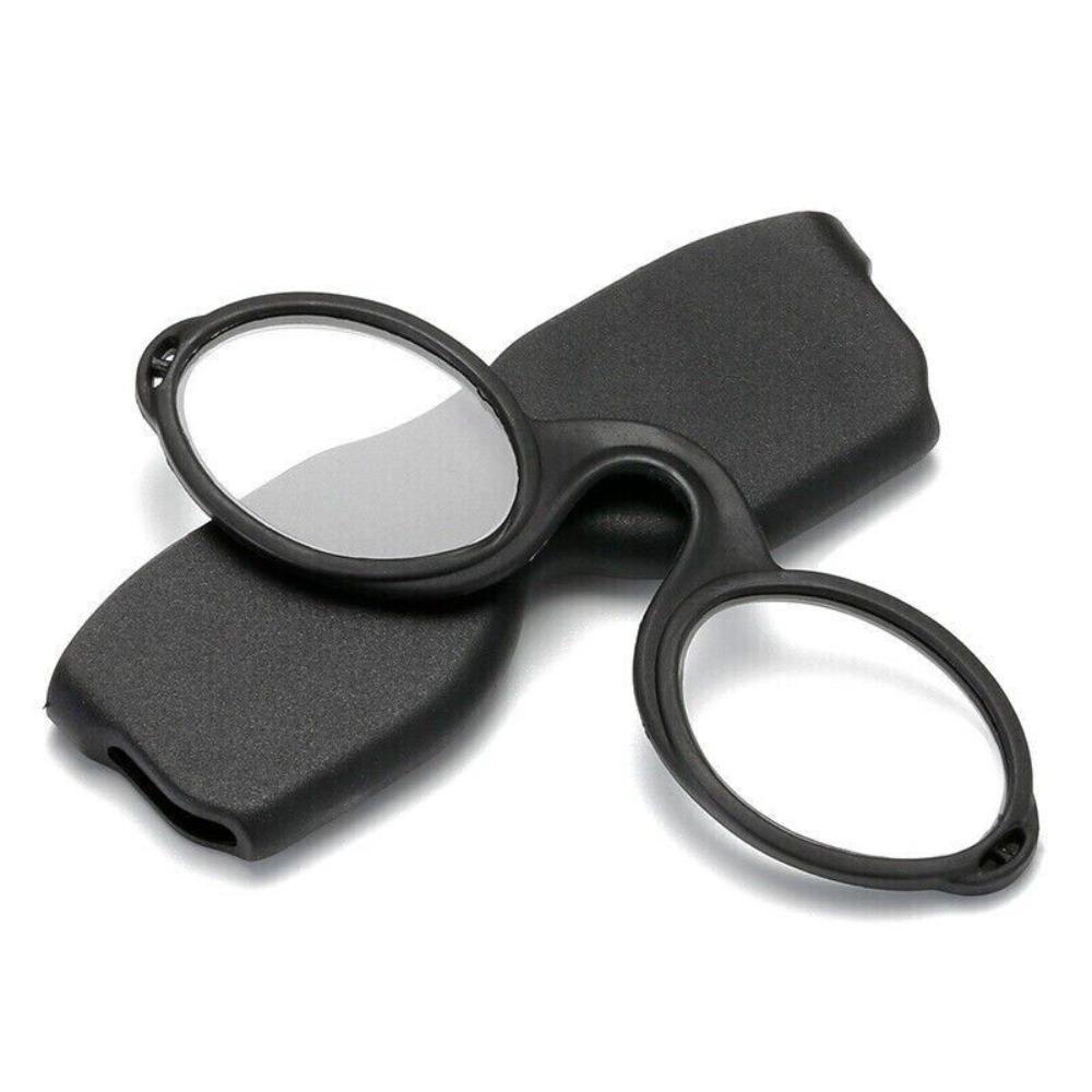 Modische Weiche Pince-Nez Silikon Mit Etui Armlose Lesebrille 3.0 schwarz