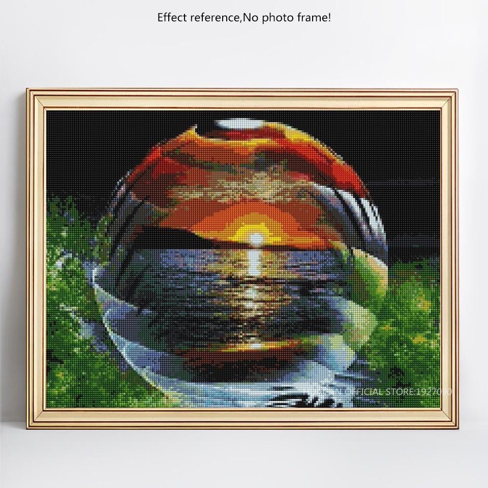 Diamant-Gemälde voller runder malerischer Diamant-Stickerei, Mosaik-Kreuzstich 20X30CM