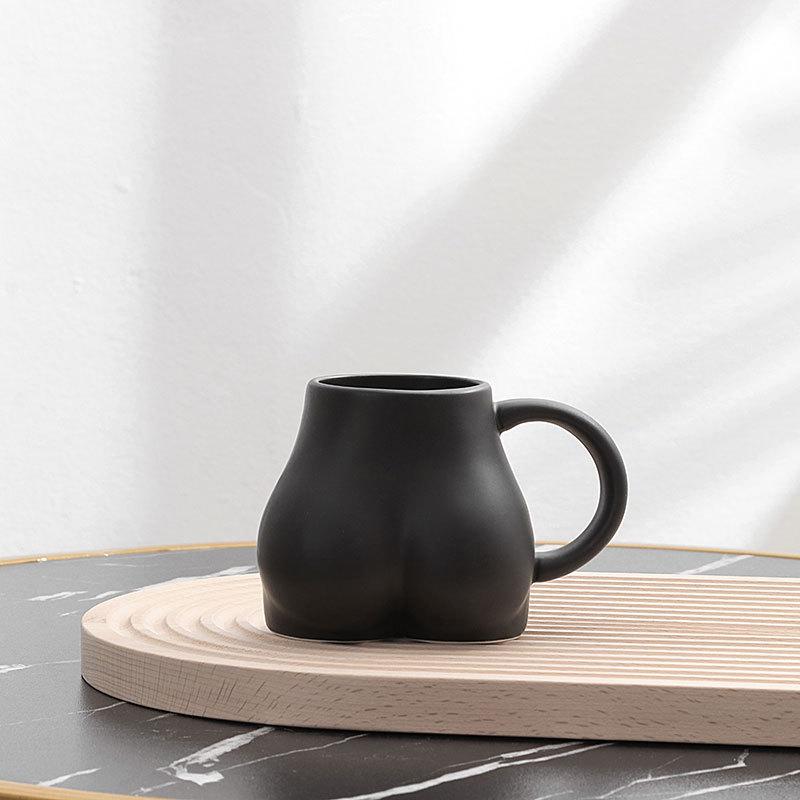 Personalisierte kreative Arschtasse, Wassertasse, Frühstückstasse, Milchkaffeetasse schwarz