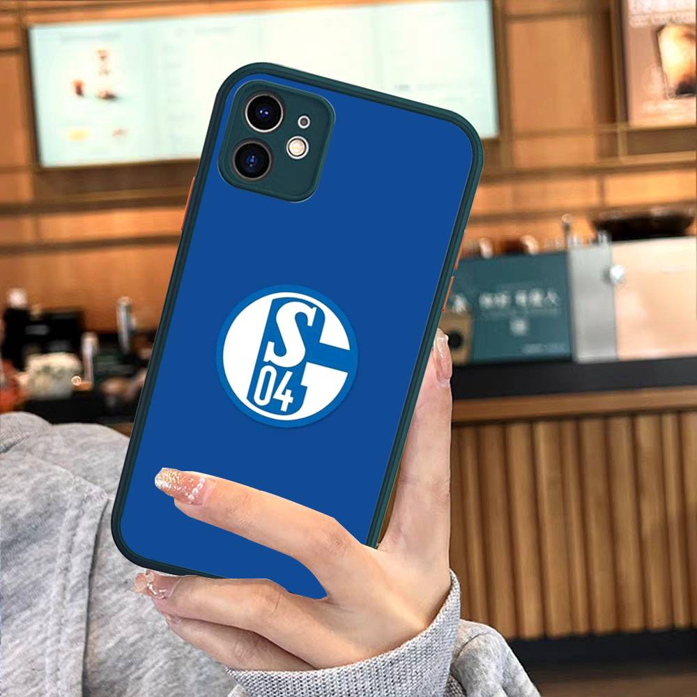 S-Schalke 04 Handyhülle Für iPhone 13 12 X XS MAX Pro Max 16 15 11 14 Pro Max Stoßfeste Matte Hülle iphone Xs Max