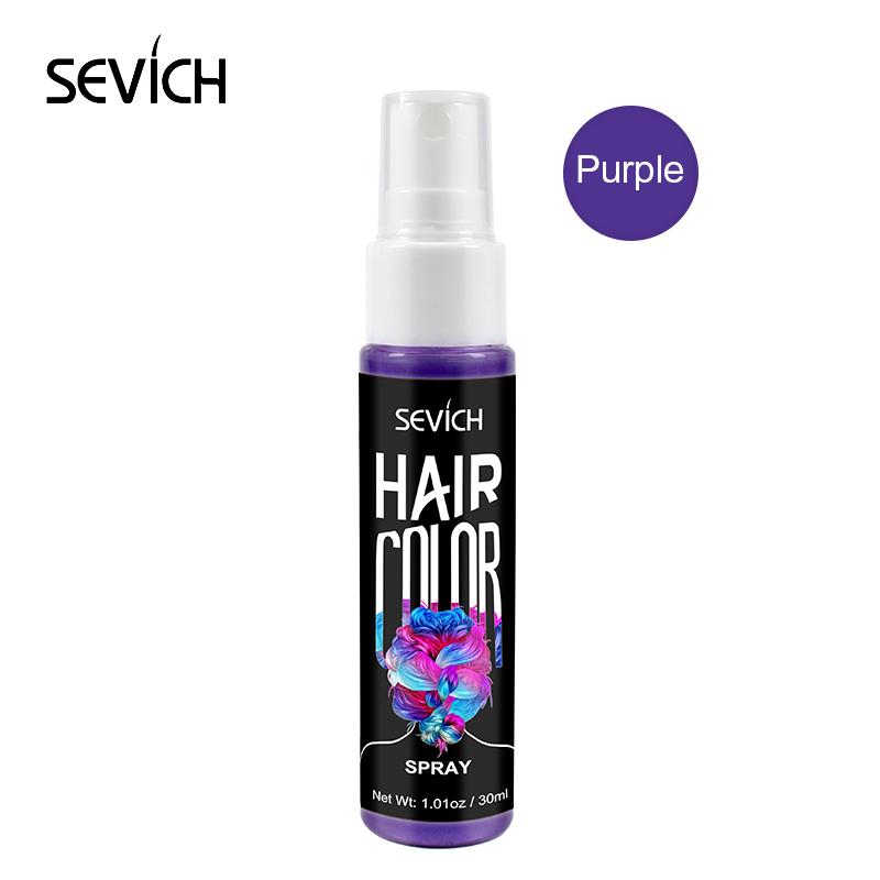 Sevich 8-Farben-Haarfarbenspray, sofortige Haarfarbe, Haarstyling-Produkt, 30 ml, temporäre Haarfarbe, Farbe, modisches Schönheits-Make-up violett
