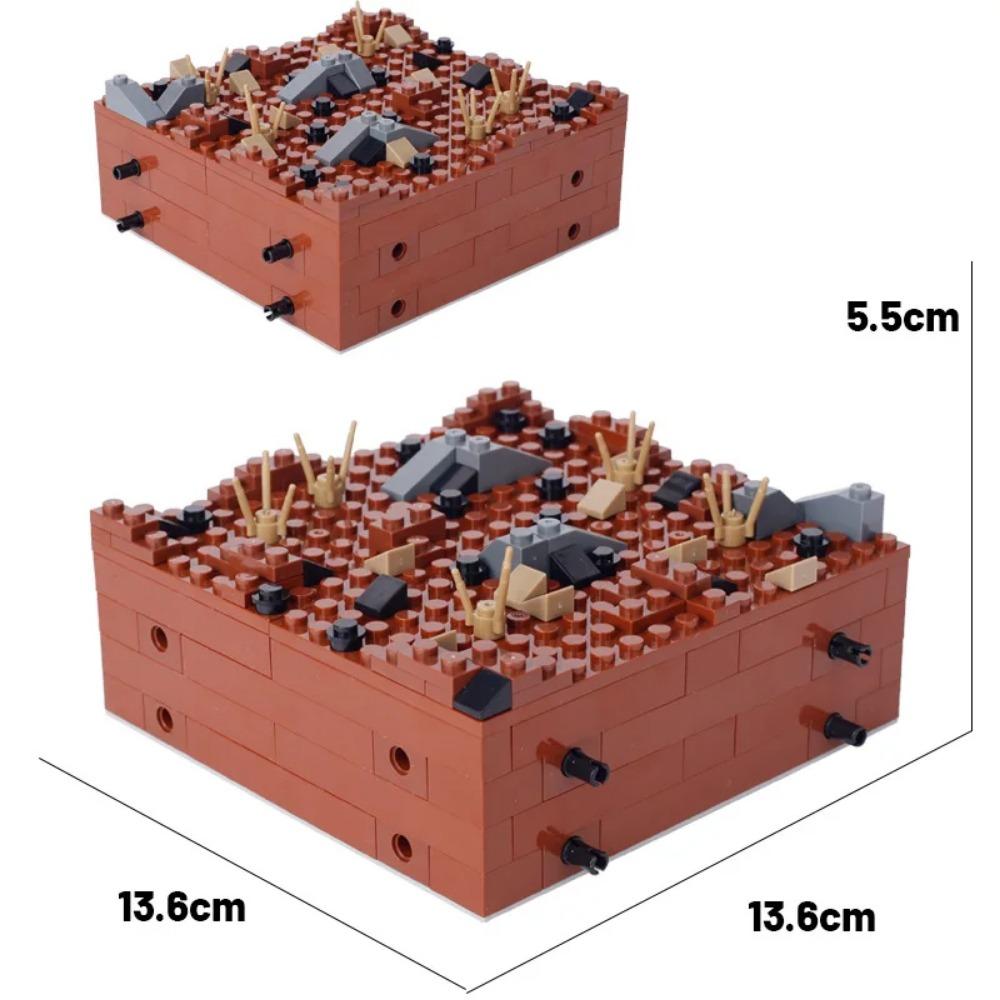 Militär WW2 MOC Ruinen Blockhaus Bausteine Armee Waffen Festung Steine Kiefer Baum Zubehör Spielzeug Geschenk