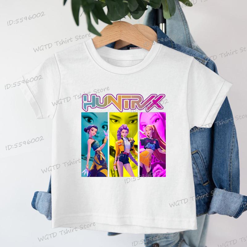 Kinderbekleidung KPop Dämonenjäger Fans Geschenke Kinder T-Shirt Mode Lässige Oberteile 2025 Heißer Film Weiche Baumwolle Baby Mädchen T-Shirt 140