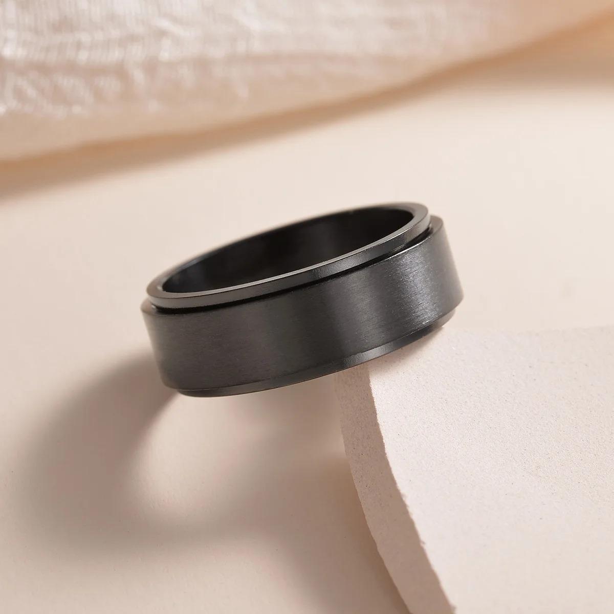 Modische Edelstahl Angst Fidget Spinner Ringe für Männer Frauen Coole drehbare Ringe Anti-Stress Hochzeits Schmuck 12