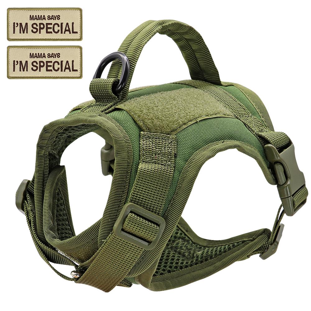 Nylon Katzen Geschirr Weste mit 2 Aufklebern Militärisch Taktisches Katzen Geschirr mit Griff Katzen Kleine Hunde Haustier Training Spaziergang Chihuahua Free Size