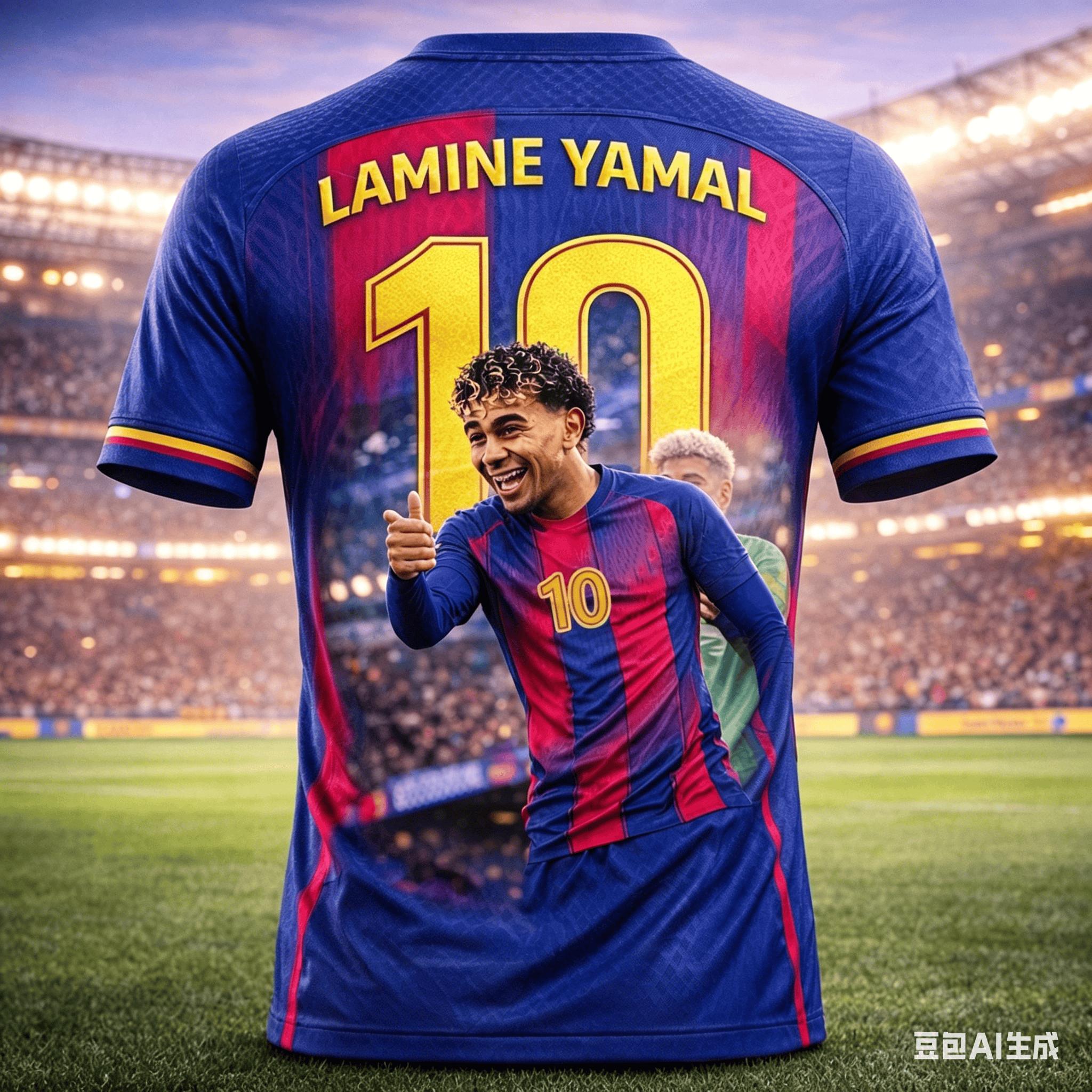 Yamal Sommer 3D-Druckmuster Kinderkleidung Fußballtrikot T-Shirt Mode Atmungsaktiv für Sporttraining M