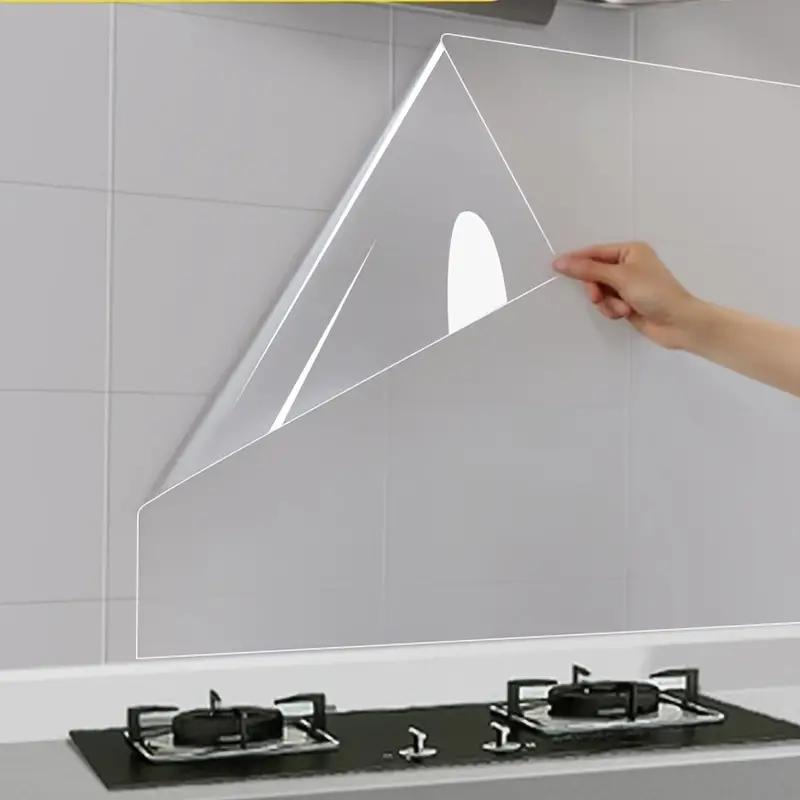 1 Rolle Kunststoff-Wandschutzfolie mit elektrostatischer Haftung – wasserdichte, ölbeständige, entfernbare Folie für Küche, Fliesen 40CM*3M