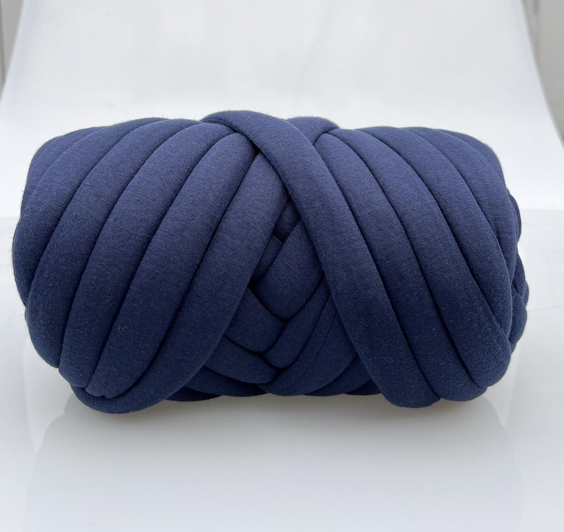 500 g dickes DIY-Garn zum Handstricken, weiches Schlauchgarn für Taschen, Riesengarn, Armstrickgarn, Körbe, Kissen, Haustiernester, Basteln 500g navy blau