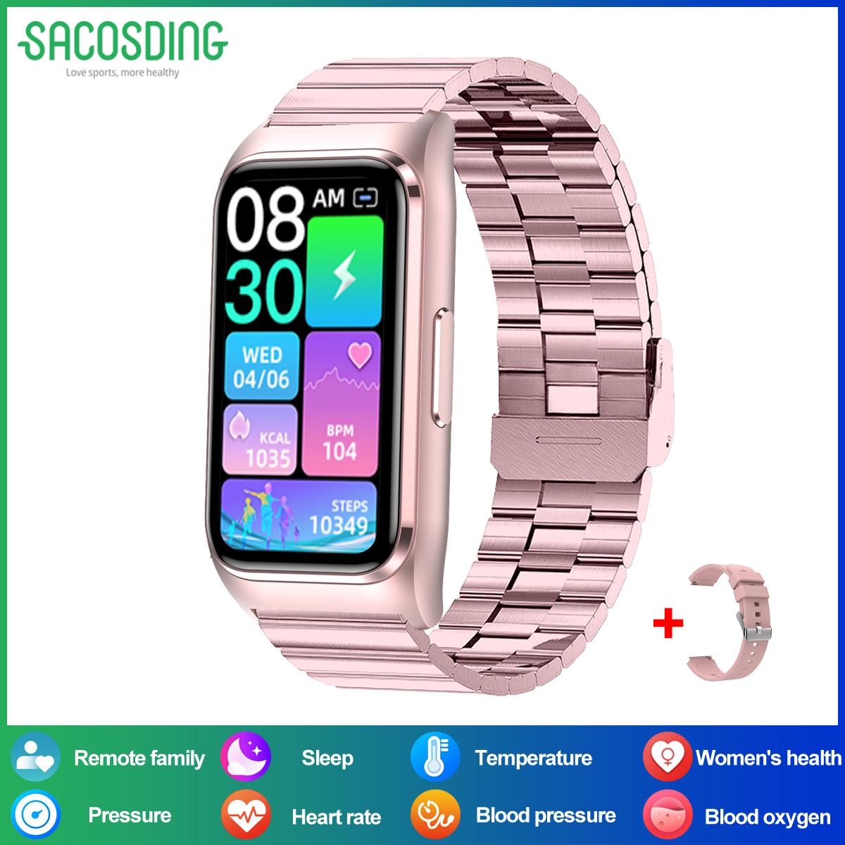 SACOSDING Smart Watch Outdoor Sports Intelligentes Gesundheitsarmband zur Überwachung des Blutdrucks und der Körpertemperatur IP68 Wasserdicht Für Damen Geschenk