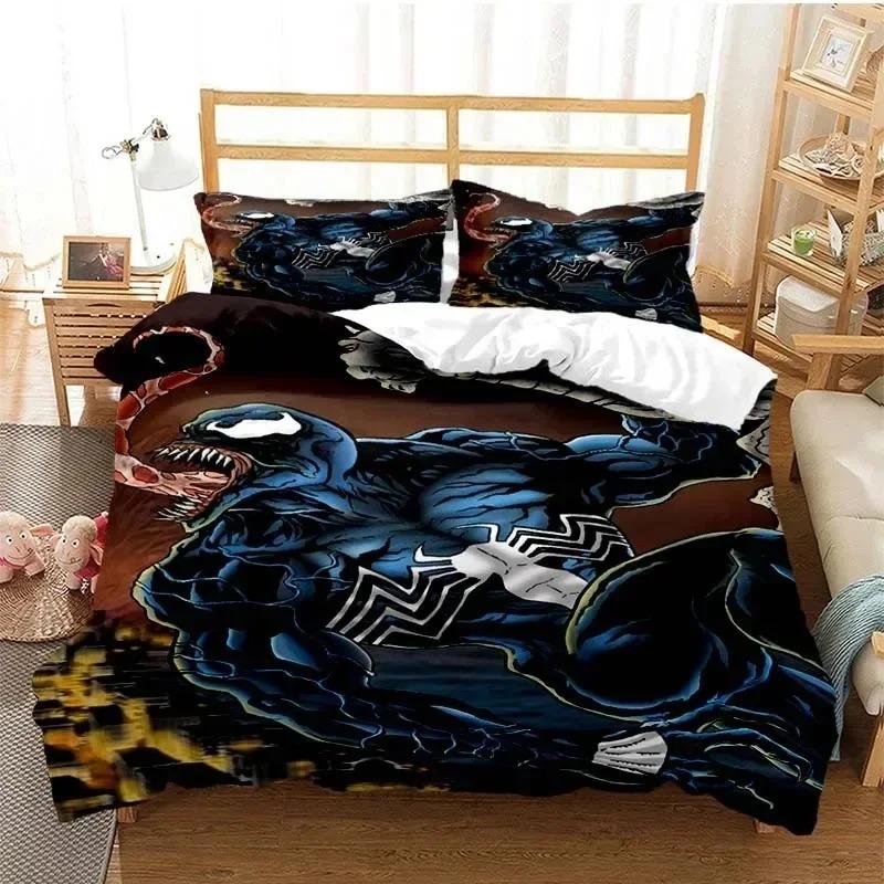 Venoms Bettwäsche-Set, Bettbezug, Bettset, Bettbezug, Kissenbezug, Bettdecke, Kingsize-Bett, Queensize-Bett, Jungen, Erwachsene AU King 240x210cm