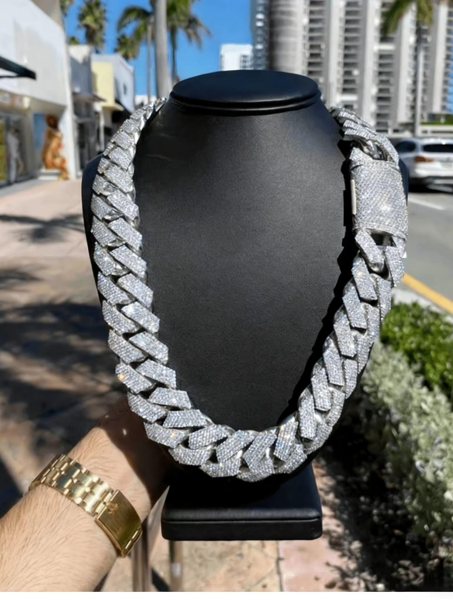 15mm Hip Hop Zirkonia CZ Iced Out Blasen Cuban Link Kette Halskette Für Herrenschmuck Geburtstagsgeschenk 50cm