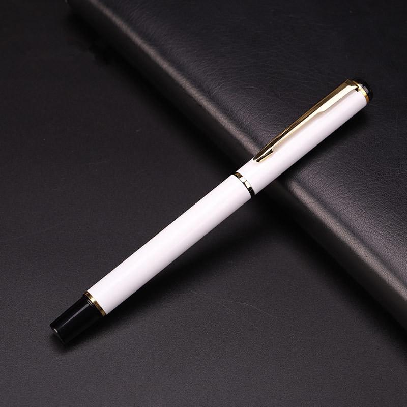 1 Stück Edelstahlstange rotierender Metall-Kugelschreiber Briefpapier Kugelschreiber Signatur weiß