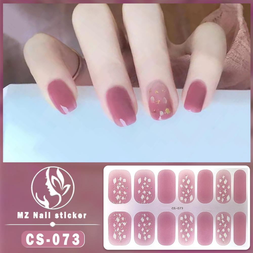 Neuartiger backfreier Gel-Nagellackfilm, Vollsticker, karierter Frühlings- und Sommerblumen-Nagelkunstfilm, Nagelfilm, wasserfester Papieraufkleber