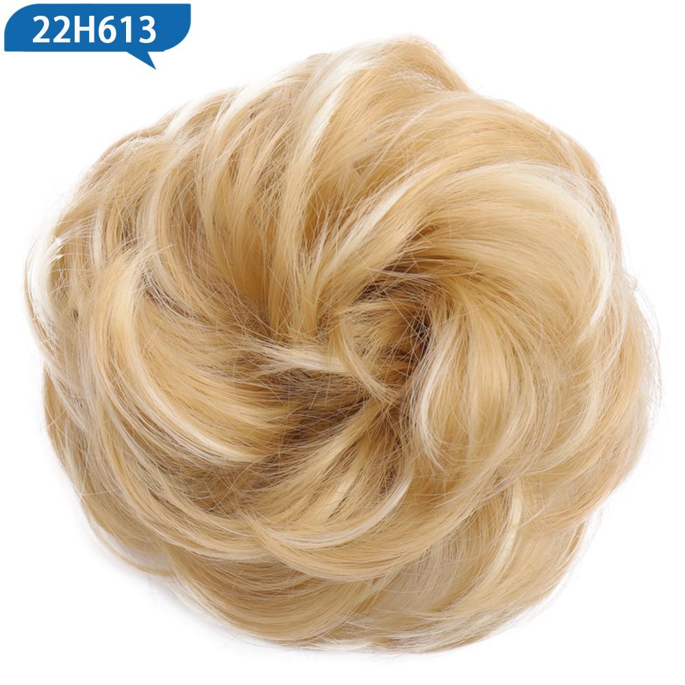 Haarknoten, Haarteil, dunkelbraun, Messy Bun, Haarverlängerung, für Damen, gewellt, lockig, Hochsteckfrisur, Haargummi, elastisch