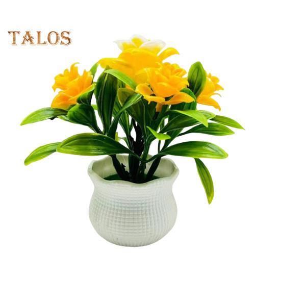 Künstliche Topfpflanzen, 5 Rosenblütenköpfe, für Zuhause, Büro, Tischdekoration, Hochzeit, Kunstblumen, Bonsai, für drinnen und draußen, Schreibtisch-Dekoration gelb